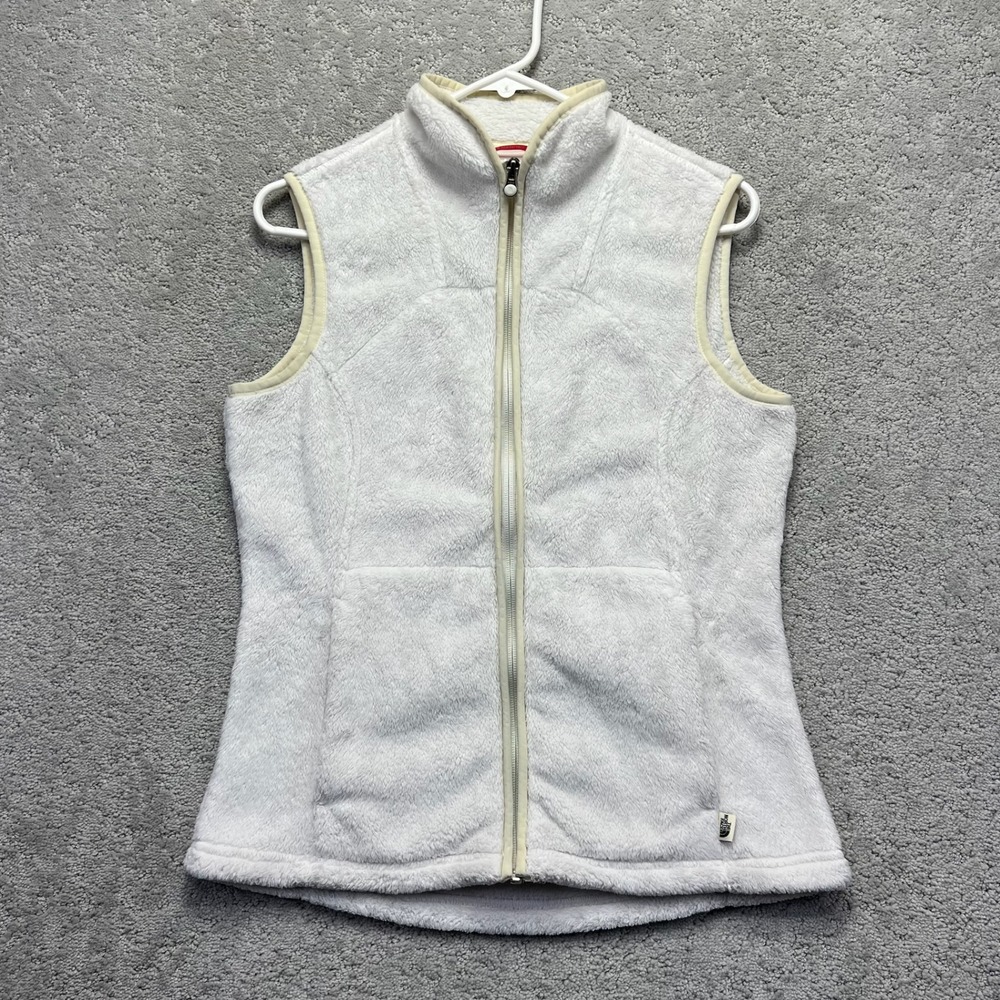 The North Face Osito Fleece Vest Womens Medium White Full Zip Mock Neck Outdoors